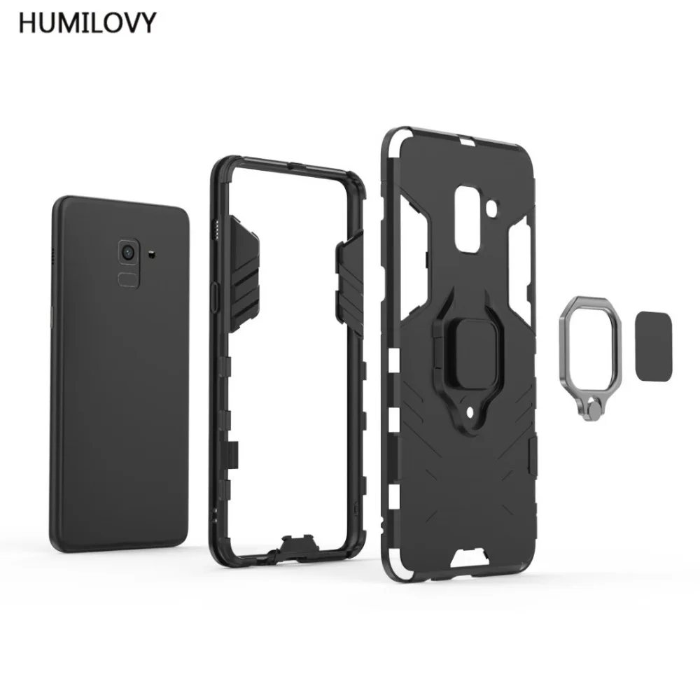 A8 2018 Plus Case For Samsung Galaxy Cover finger ring stand holder magnet phone case funda |