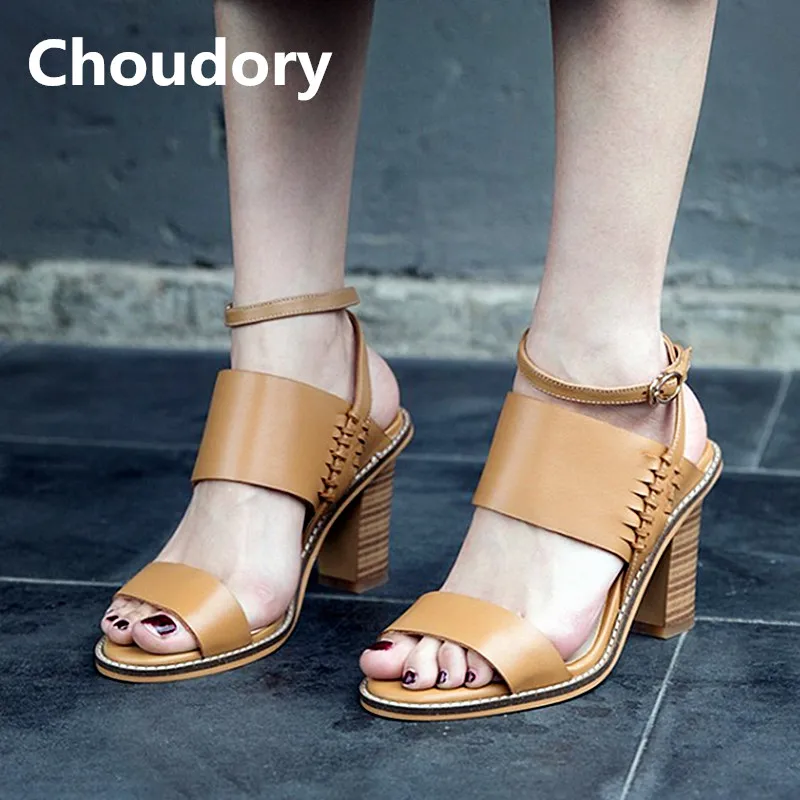 Choudory рим нью кожа гладиатор сандалии женщин 2017 летом сексуальная толстые Высокие