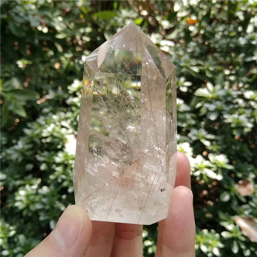 116 г Rutilated Quartz Crystal Point Wand инструмент медитации исцеления Рейки Grid поставка