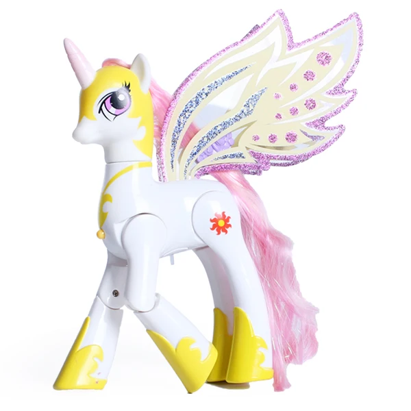 Белый Lanyitoys светильник и музыка Единорог 8,6 дюймов My little ponies игрушки экшн фигура аниме модель игрушки для девочек - Цвет: Белый