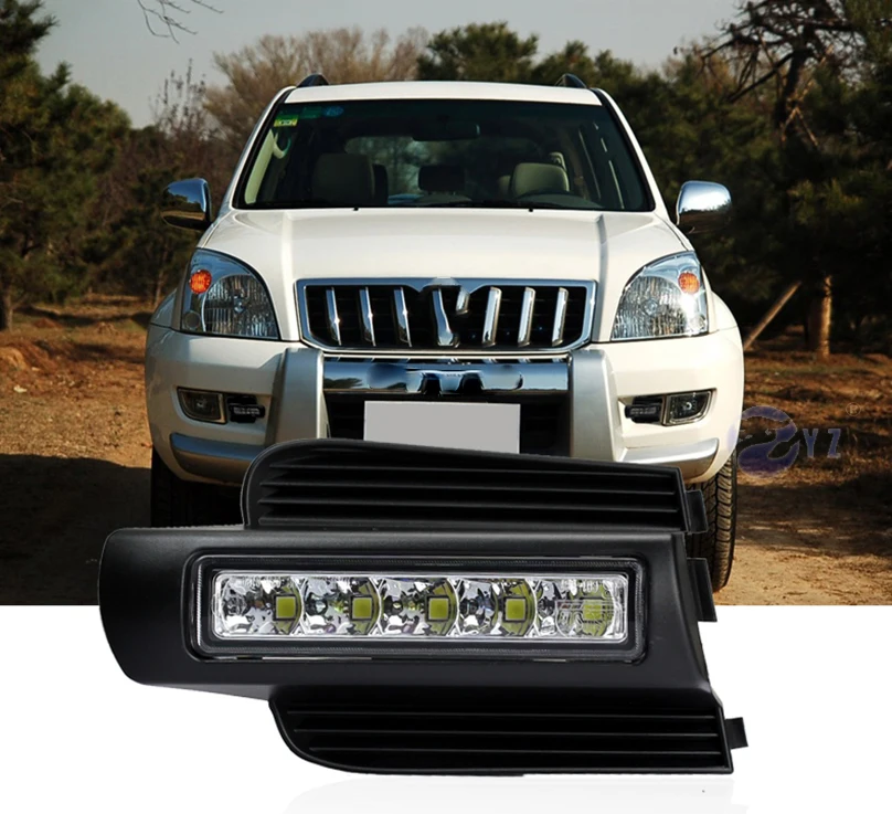 Автомобильный мигающий 1 комплект для Toyota Prado 120 LC120 GRJ120 2003~ 2009 светодиодный DRL Дневной ходовой светильник Дневной светильник водонепроницаемый автомобильный Стайлинг