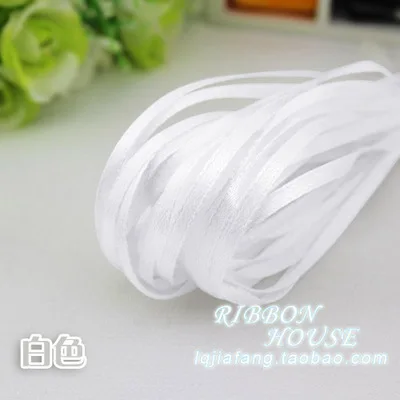 Wholesale White (10meters/lot) 1/8&quot (3mm) Double Face Satin Ribbon Webbing Decoration Gift Christmas Ribbons DIY Candy Box Dec | Дом и сад