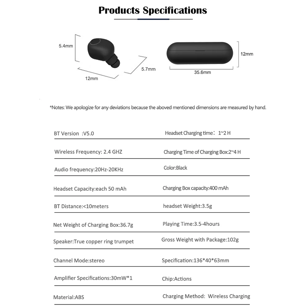 Bluetooth 5 0 TWS мини беспроводные наушники 3D стерео гарнитура IPX5 Водонепроницаемый