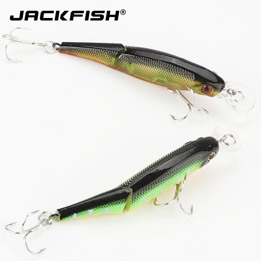 Джекфиш 2 секции Swimbait 3D глаза реалистичные рыболовные приманки с 6 # Тройной крюки