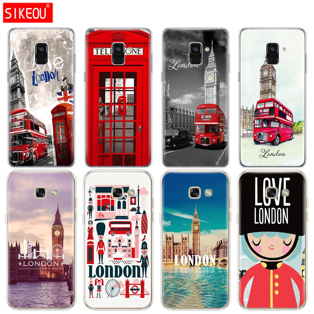 Силиконовый чехол для телефона Samsung Galaxy A8 2018 A3 A310 A5 A510 A7 2016 2017 London big ben Bus|Бамперы| |
