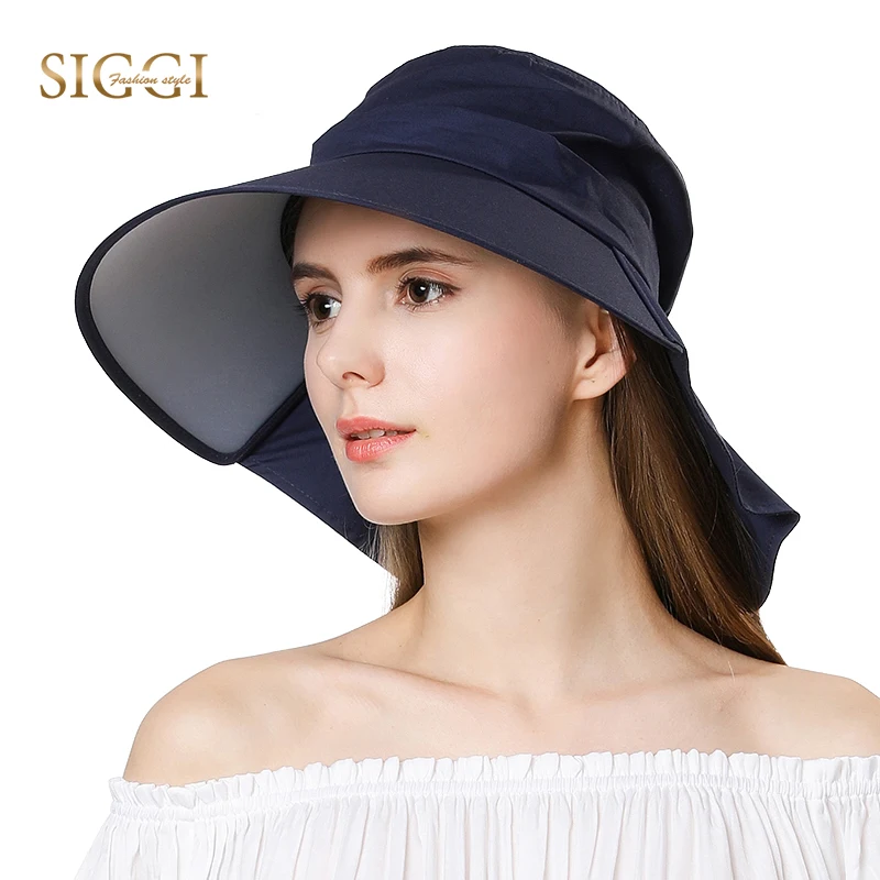 FANCET женская летняя хлопковая шляпа от солнца Кепка Chapeu Feminino Praia Chapeau Femme Bill Neck Flap UV UPF50+ большие поля Мода 68035