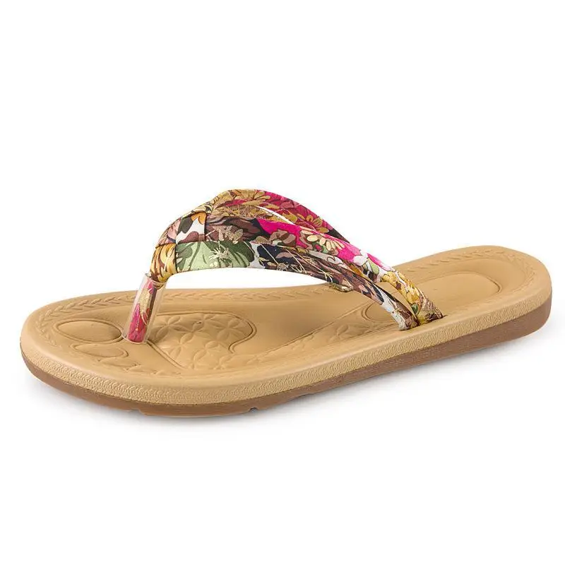 Новые летние модные вьетнамки на плоской подошве с цветочным рисунком|flops|flop