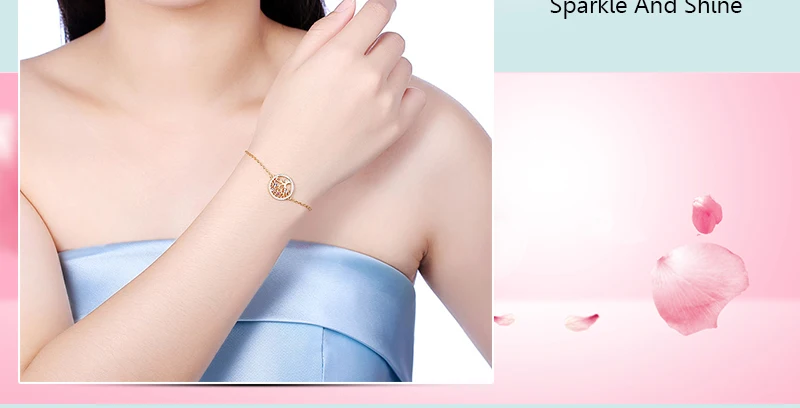 Браслет «Древо жизни» с кристаллами Swarovski для женщин, элегантный 925 пробы, серебряная цепочка, браслеты, аксессуары, свадебные украшения