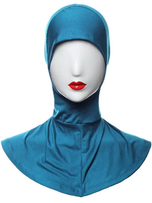 lake blue Bone Bonnet мусульманский хиджаб для женщин под шарф Кепка для шеи крышка для внутренней головы одежда мода Amira Niquabs головной платок Hijabs простой - Цвет: lake blue