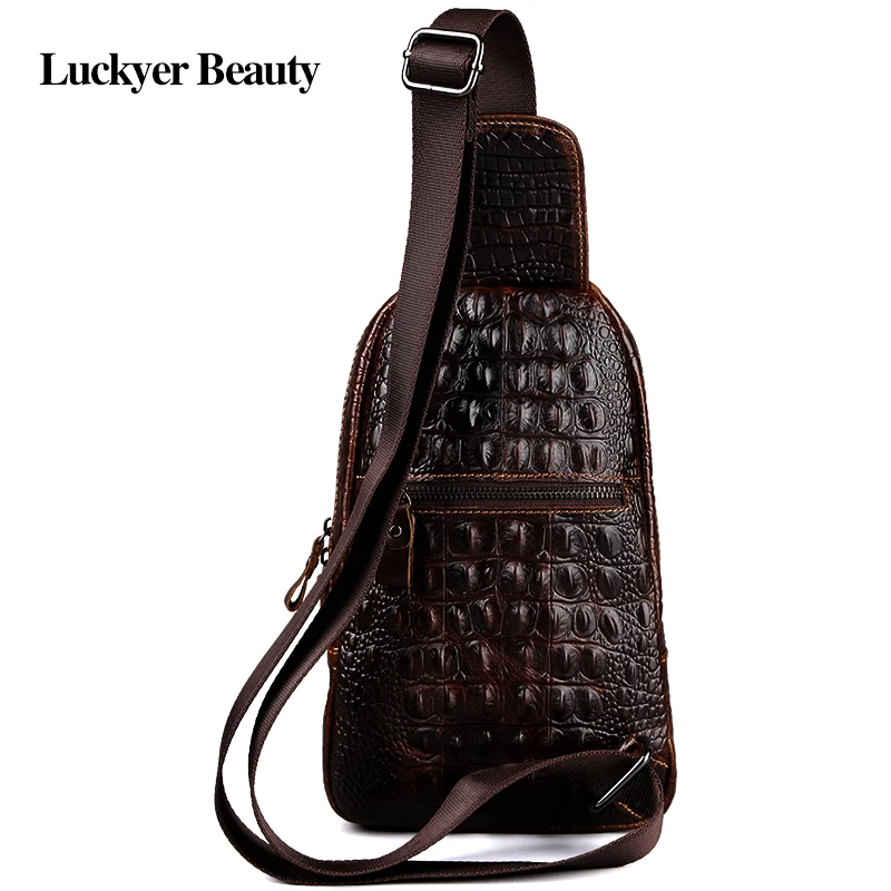 LUCKYER BEAUTY мужские нагрудные сумки с узором крокодиловая кожа мужская сумка через
