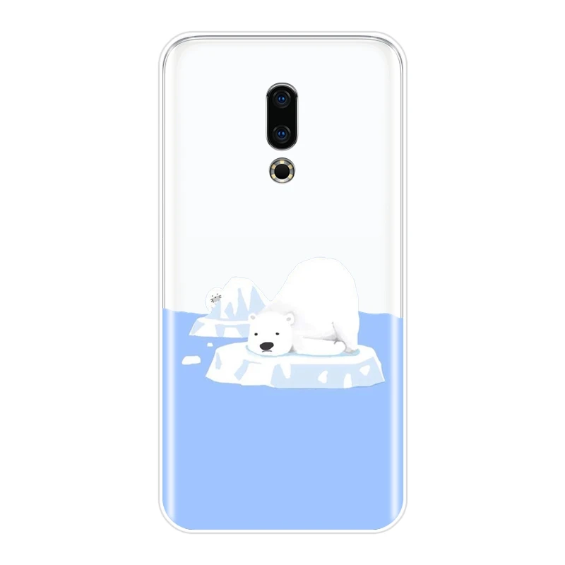 Задняя крышка для Meizu 15 Lite 16 Plus 16th 16x мягкий силиконовый чехол с медведем пингвином