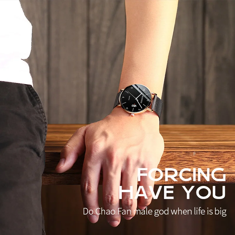 Мужские ультратонкие наручные часы 2020 мужские люксовый бренд деловые кварцевые