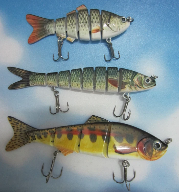 Комплект из 3 предметов мульти сочлененной рыболовные приманки наживка воблер 3D