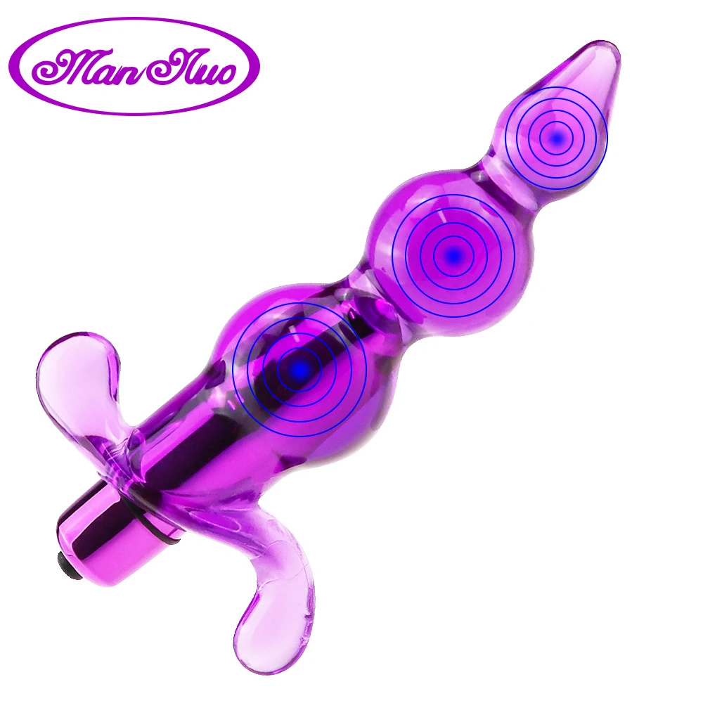 Анальная пробка-вибратор с 3 бусинами для мужчин и женщин массажер простаты