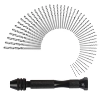 hand drill set precision pin vise with 49 pcs mini twist drill bits for modeldiyjewelry makingmultipurpose rotary tool dril