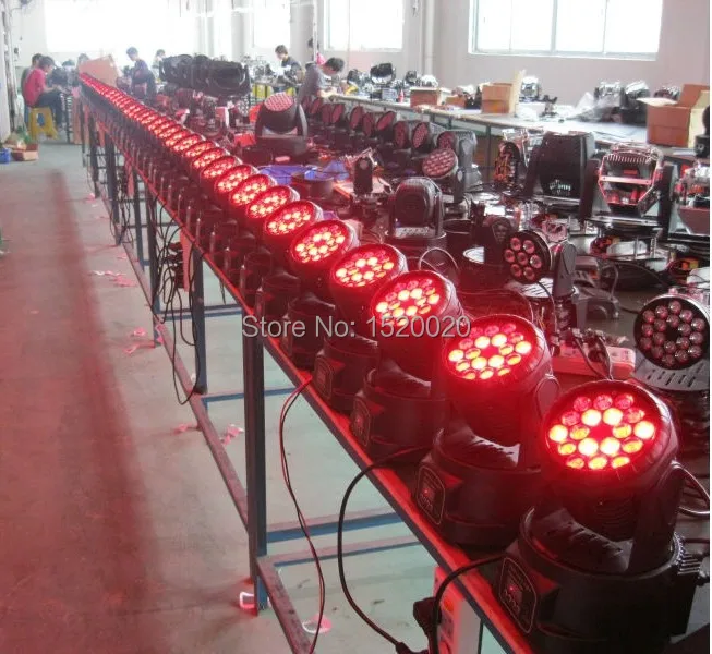 Миниатюрный RGB Светодиодный прожектор 18*3 Вт с подвижной головкой освещение для