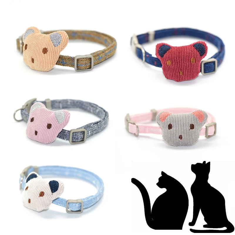

Cute Cartoon Bear Pet Cat Collar Adjustable Chihuahua Bichon Dogs Necklace Puppy Cats Collars Pet Accessories