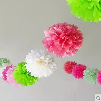 

5pcs 10"(25cm) Tissue Paper Pom Poms DIY Creative Paper Flower For Birthday Party Supplies Wedding Home Decorations