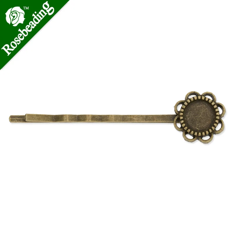 8 мм латунная Заколка невидимка с античным бронзовым покрытием форма подсолнуха