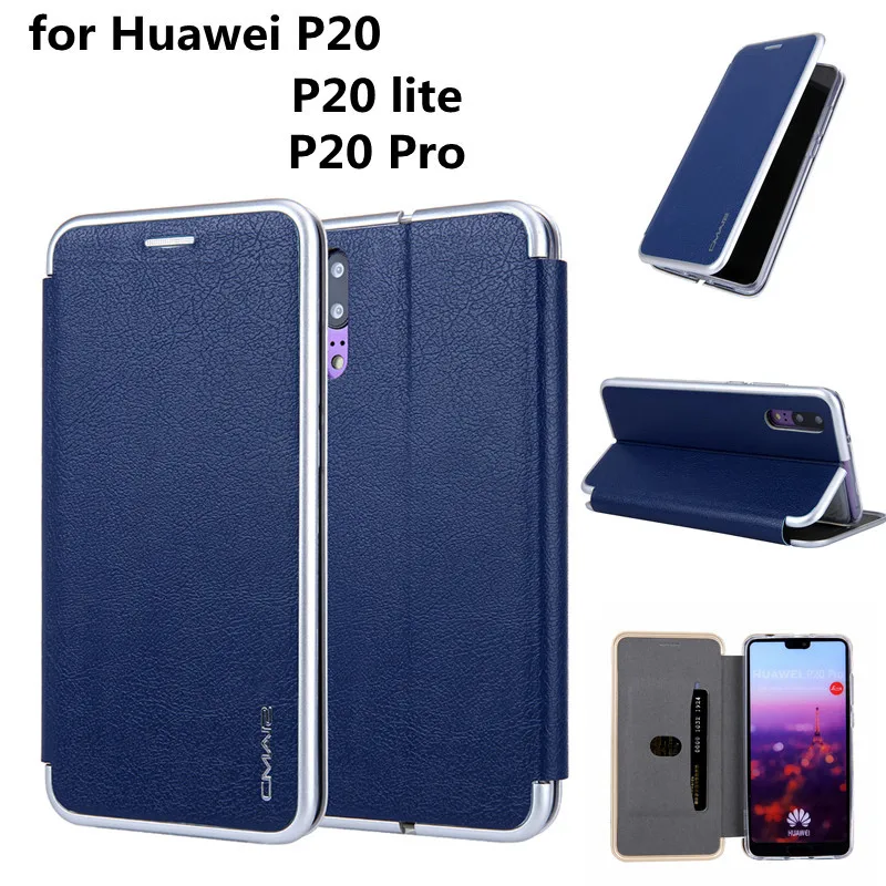 Флип кейс из искусственной кожи для Huawei P20 Pro Lite Ультратонкий чехол телефона с