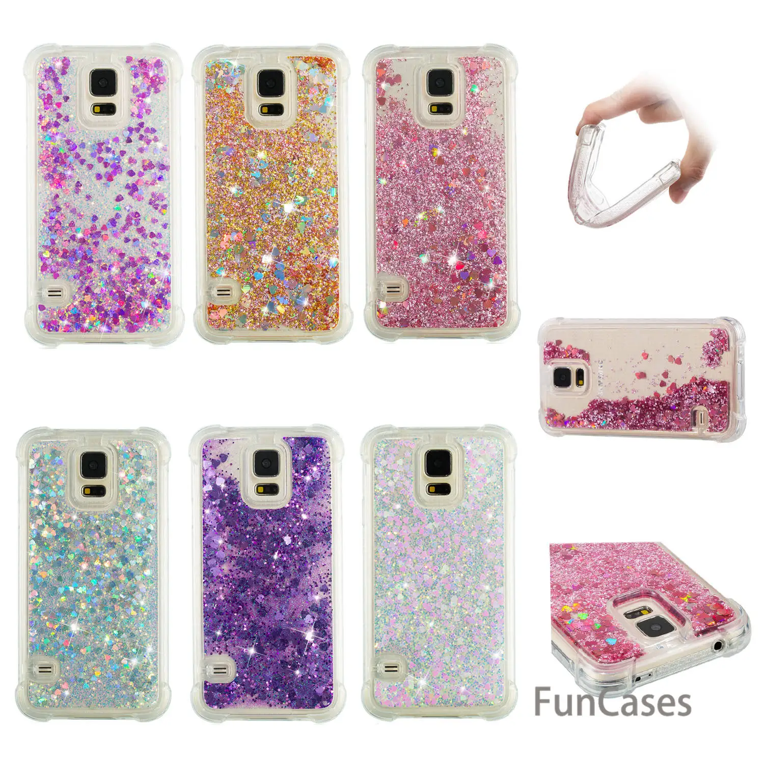 Розовые звезды случае СПС Capinha samsung S5 ТПУ Мягкая задняя крышка котб Глянцевая