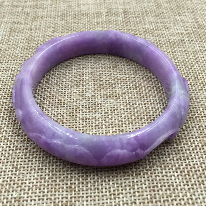 Wyan 58 мм винтажный китайский ручной резной Лавандовый фиолетовый к браслет 1114 |