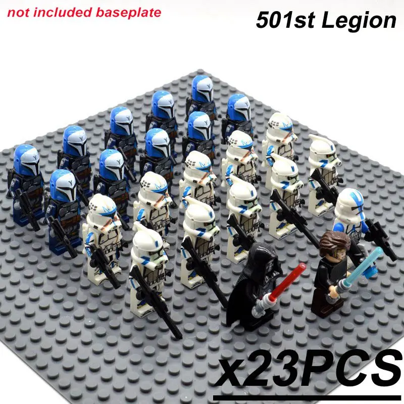 501 Legion Style B 23 шт./компл. Звездные войны ЛЕГИОН 41st элитного корпуса штурмовиками из Snowtrooper Палпатин йода Анакина конструкторных блоков, Детские кубики, игрушки - Цвет: 501 Legion Style B
