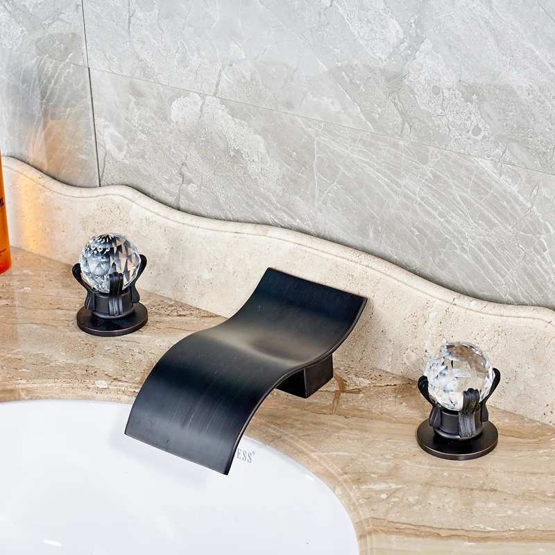 2016 Новый смеситель для раковины с двойными кристаллами и креплением на