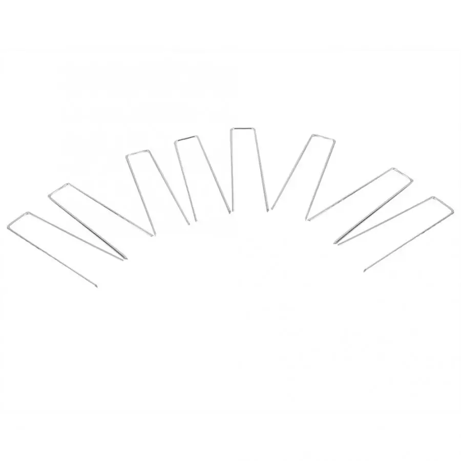 splitpennen 100Pcs Stainless Steel Ground Garden Staple Pins Weed Barrier Fabric Stake Fixed Accessories screw pins |