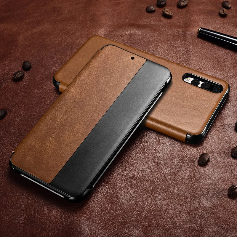 Винтажный чехол из натуральной кожи для huawei P20 Pro, роскошный умный флип-чехол для huawei P20 P20 Pro, чехол для телефона s