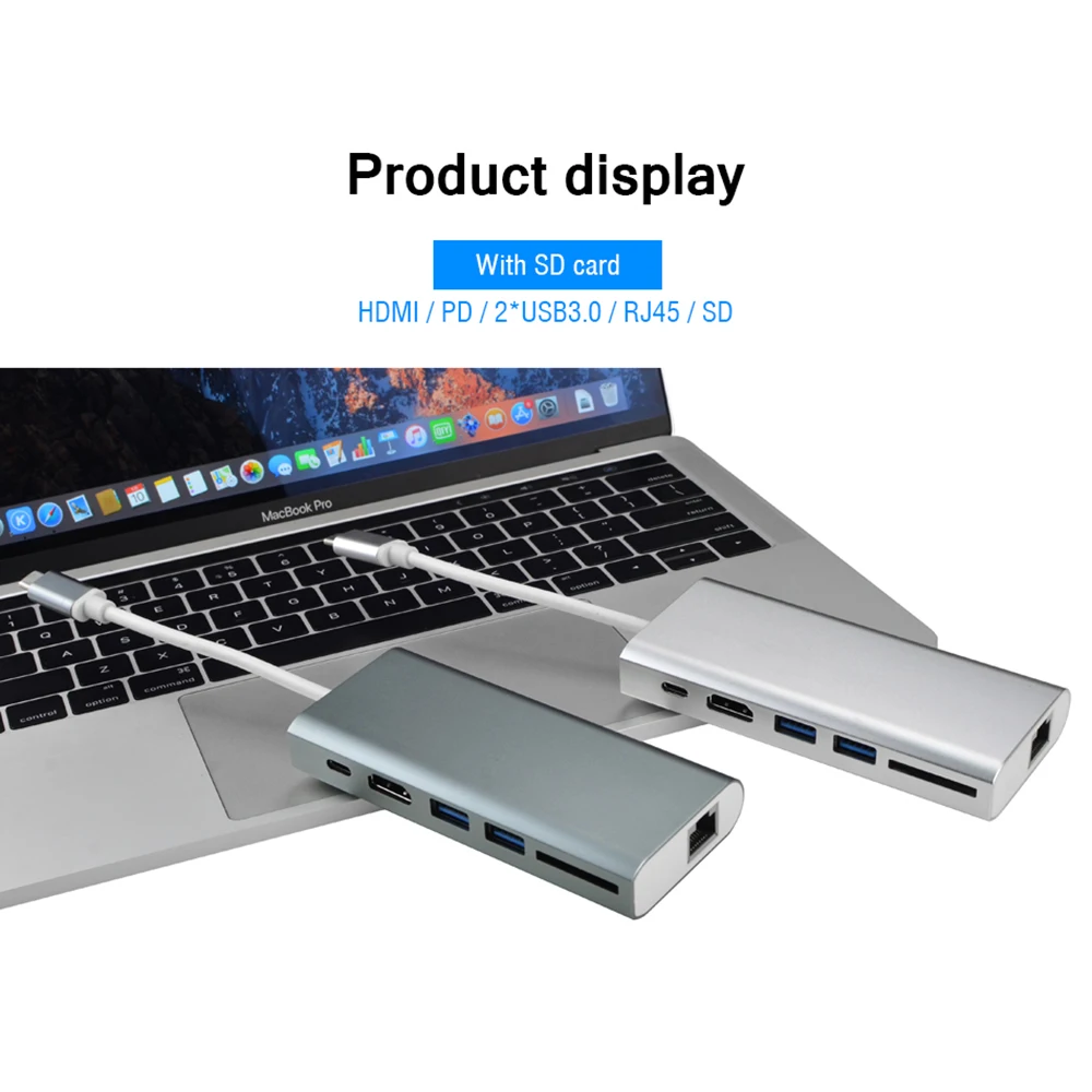 USB 3 0 концентратор HD. MI RJ45 PD SD/TF Card Reader адаптер для MacBook samsung S9/S8 huawei P20 Pro C | Компьютеры