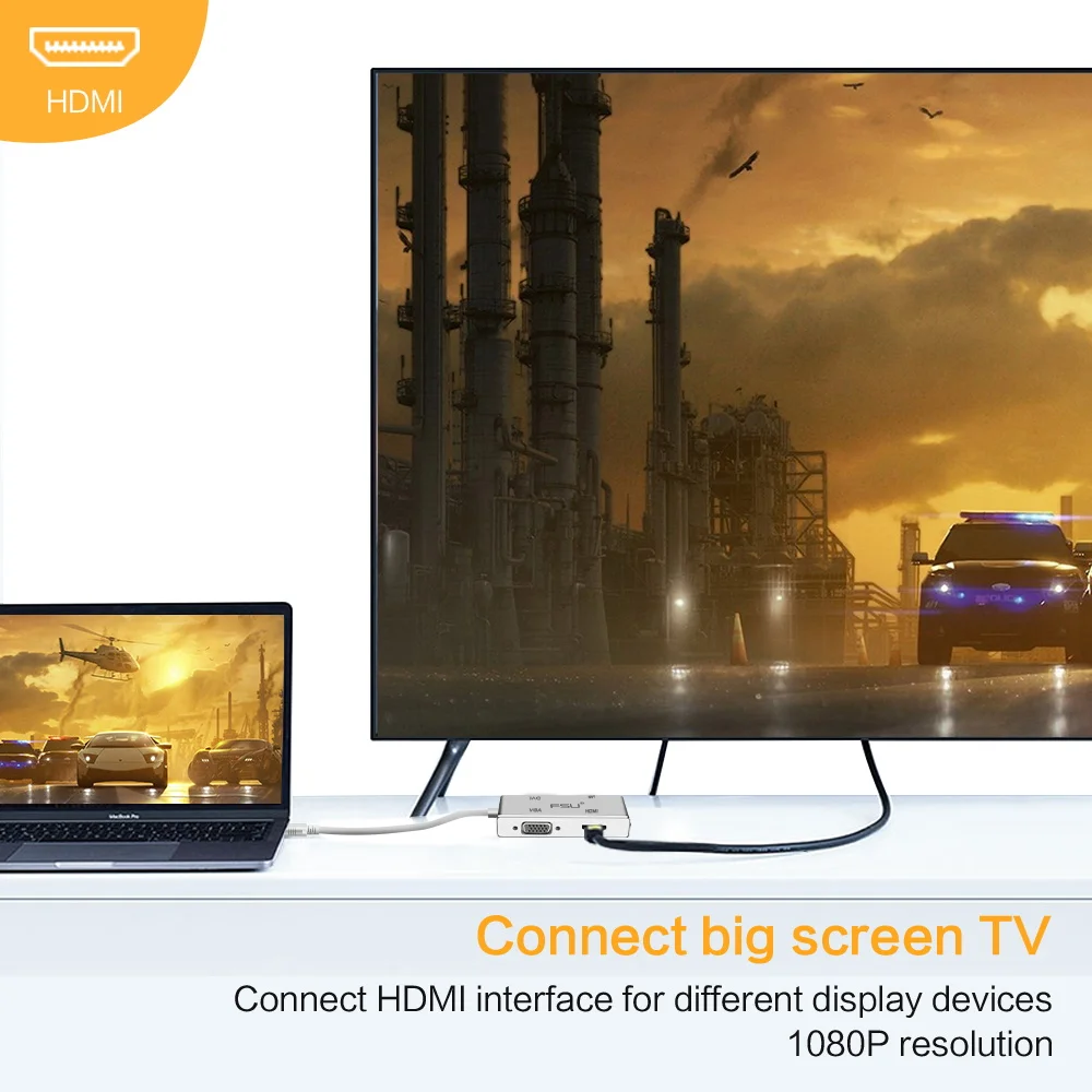FSU 4 в 1 USB 3 0 к HDMI VGA DVI концентратор адаптер 10/100 гигабит Ethernet Lan кабель для ноутбука| |