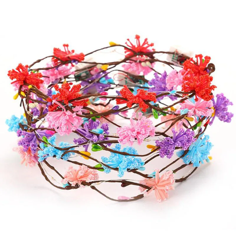 

Women Girl LED Flashing Glowing Flower Headwear Crown Headbands Party Wedding Birthday Hair Garland Wreath Carnival Festival