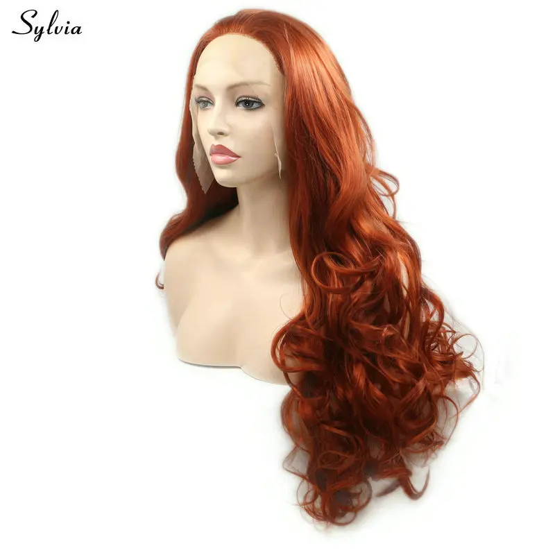 Sylvia Оранжевый Синтетический парик из волос жаропрочных волокна длинные парики