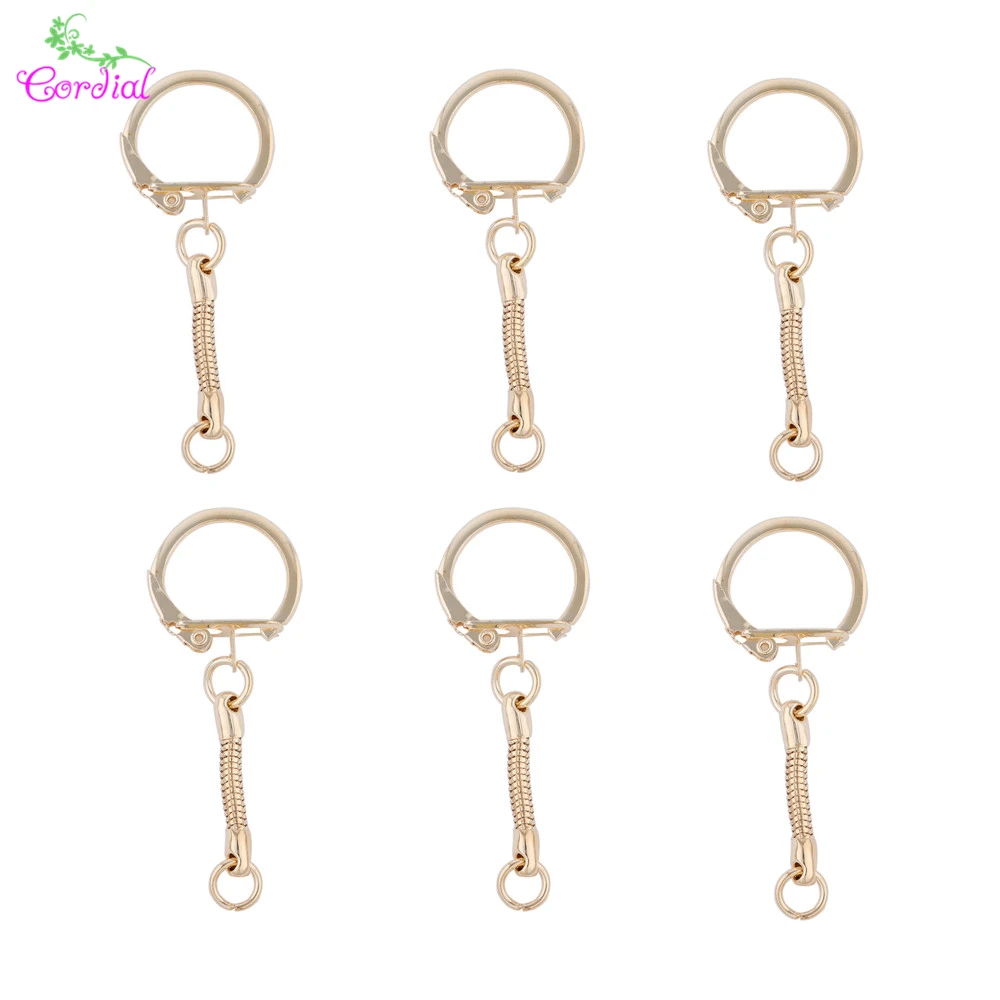 

Fashion Metal Jewelry 30Pcs/Lot 60*23mm Cheap Wholesale Gold Color Round Clasps Hooks With Security Clasp Key Chain Finding