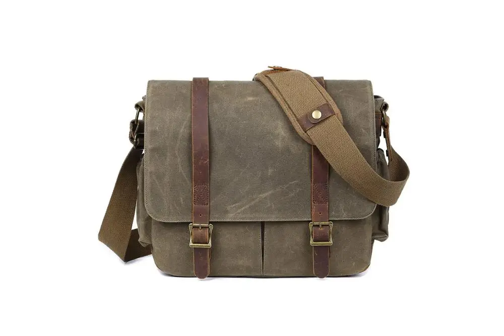 ZUOCHEN DSLR Camera Laptop Messenger Bag with Padded Insert for Canon Nikon Sony Olympus Fujifilm Large Canvas Shoulder