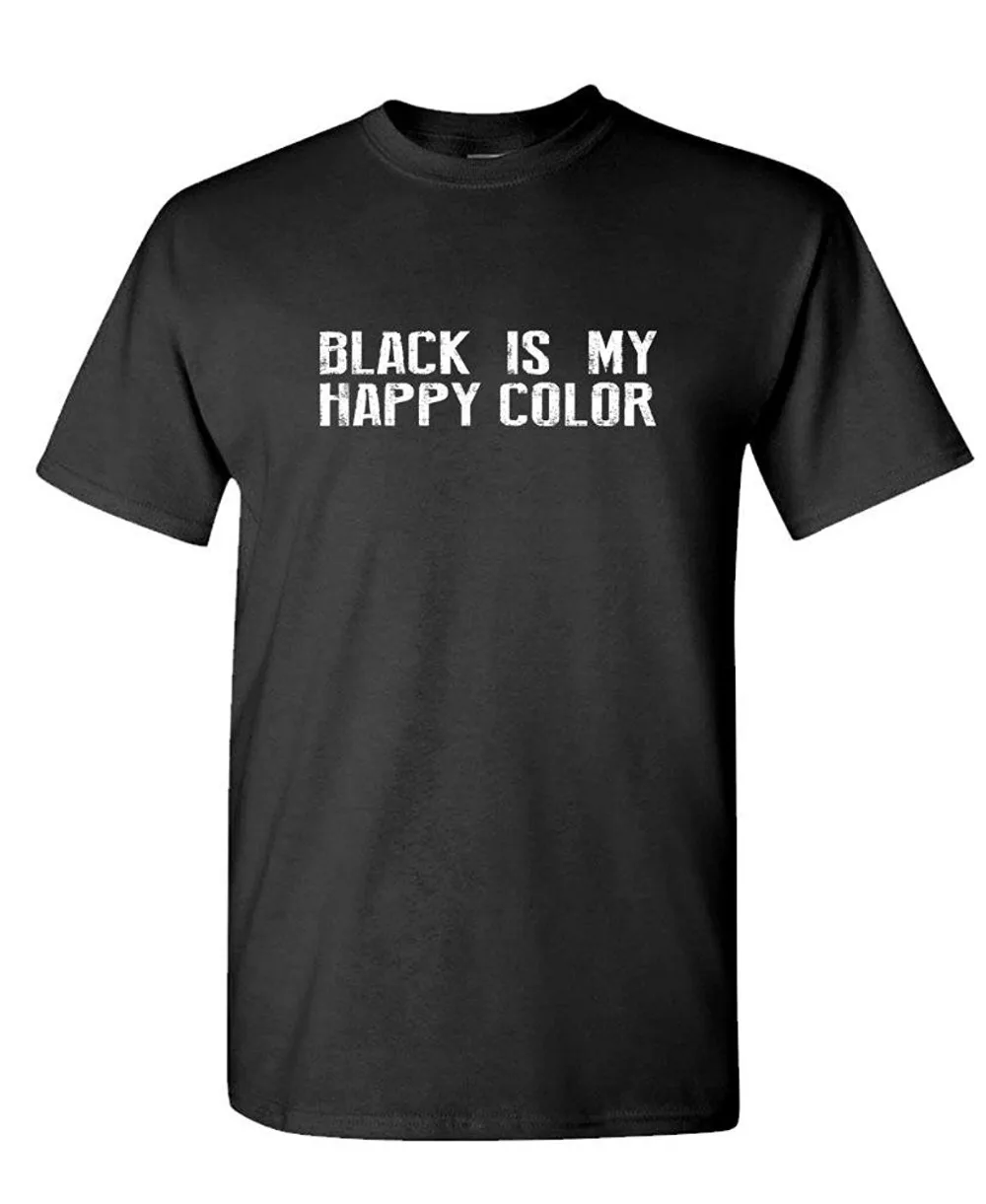 2018 уличный с короткими рукавами футболки черный это мой счастливый цвет-эмо гот