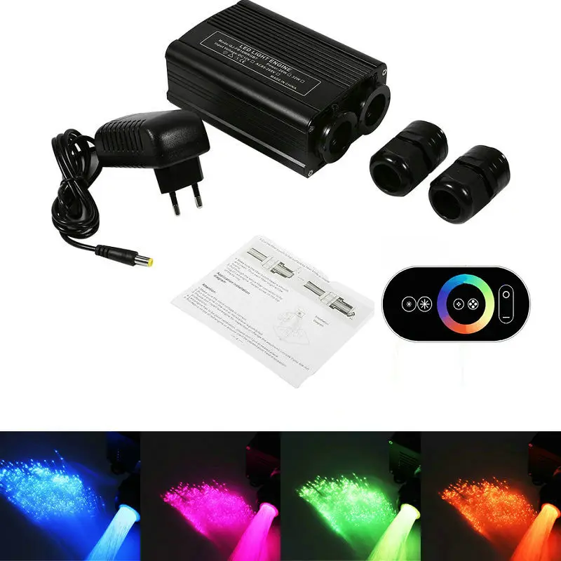 32W RGB LED Fiber Optic Engine Driver double head Ceiling star Light Generator 2 output+RF touch Remote controller | Лампы и освещение