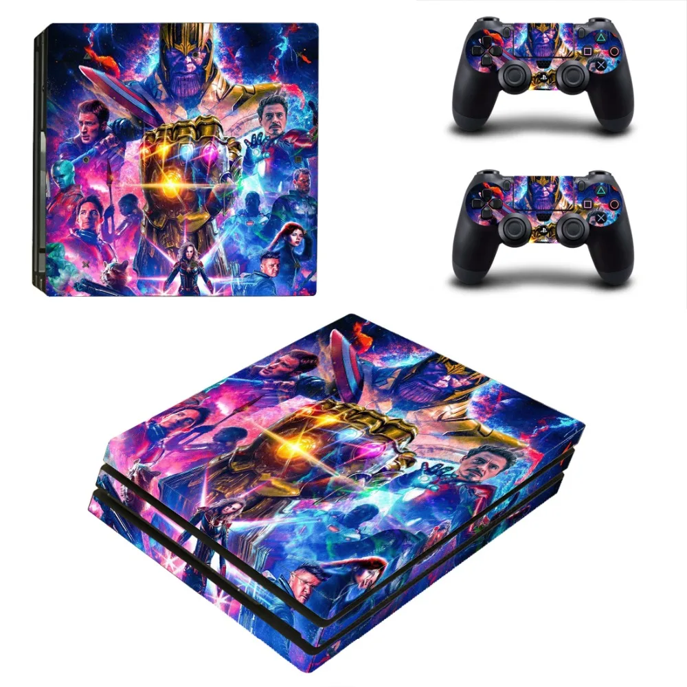 Виниловая наклейка на кожу для Playstation 4 и 2 контроллеров PS4 Pro Мстители Endgame