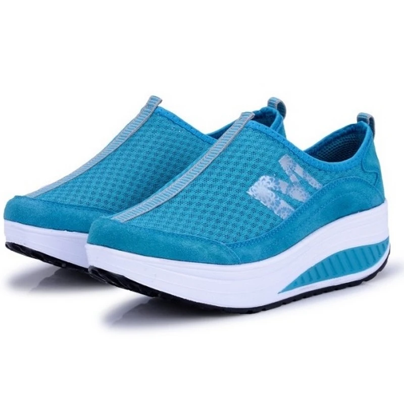 Женские дышащие кроссовки на танкетке тонизирующие туфли женская обувь