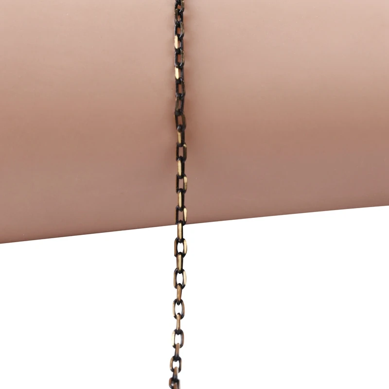 Цепочка медная блестящая черная 2 м/лот 2*4 мм для рукоделия | Украшения и