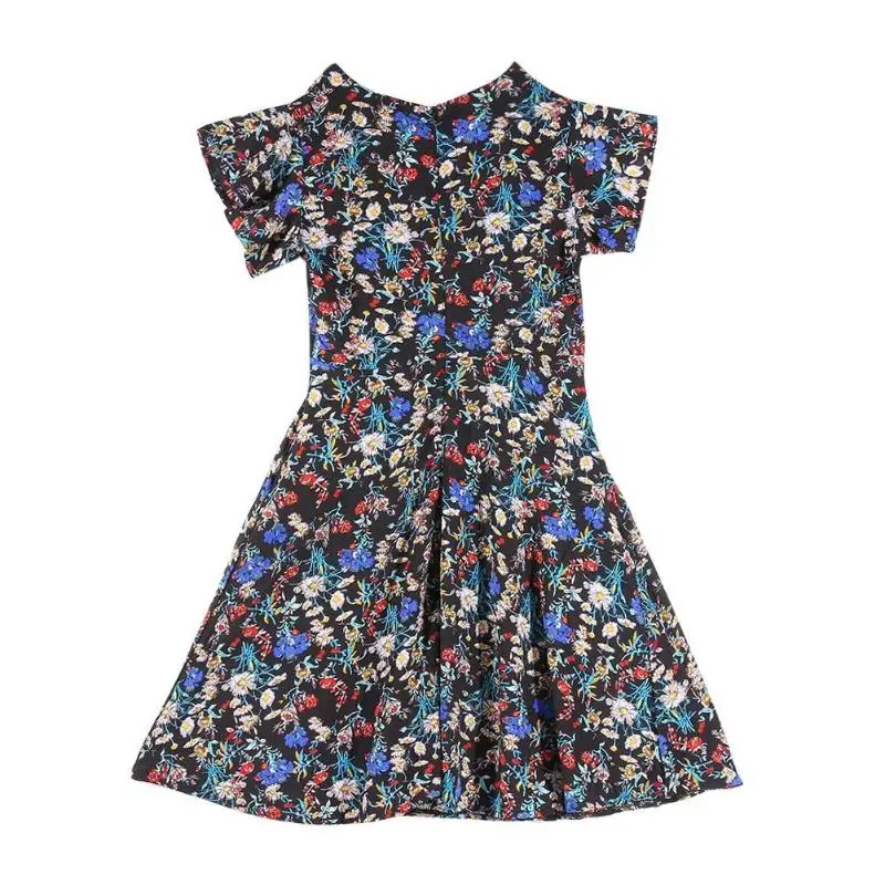 Летнее женское шифоновое пляжное короткое платье в винтажном стиле с цветочным