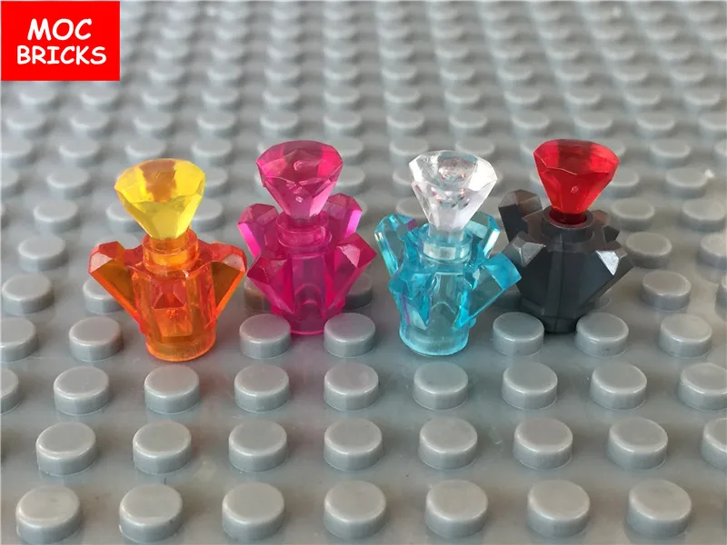 50 шт./лот MOC Кирпичи DIY духи транс Лайт рок 1x1 кристалл 4 точки драгоценность 11127