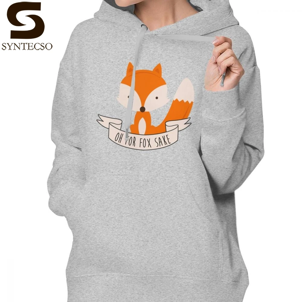 Толстовка Pun Oh For Fox Sake, толстовки большого размера, уличная одежда, толстовки, женские трендовые хлопковые с принтом, белый пуловер с длинным рукавом, худи