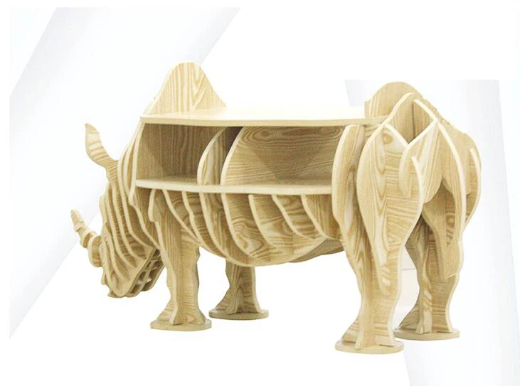 Стол для хранения деревянных носорогов книжная полка мебель дома журнальный