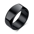 Мужское обручальное кольцо 8 мм Ширина черный серебристый Цвет нержавеющая сталь прохладный мужской дизайн ювелирных изделий