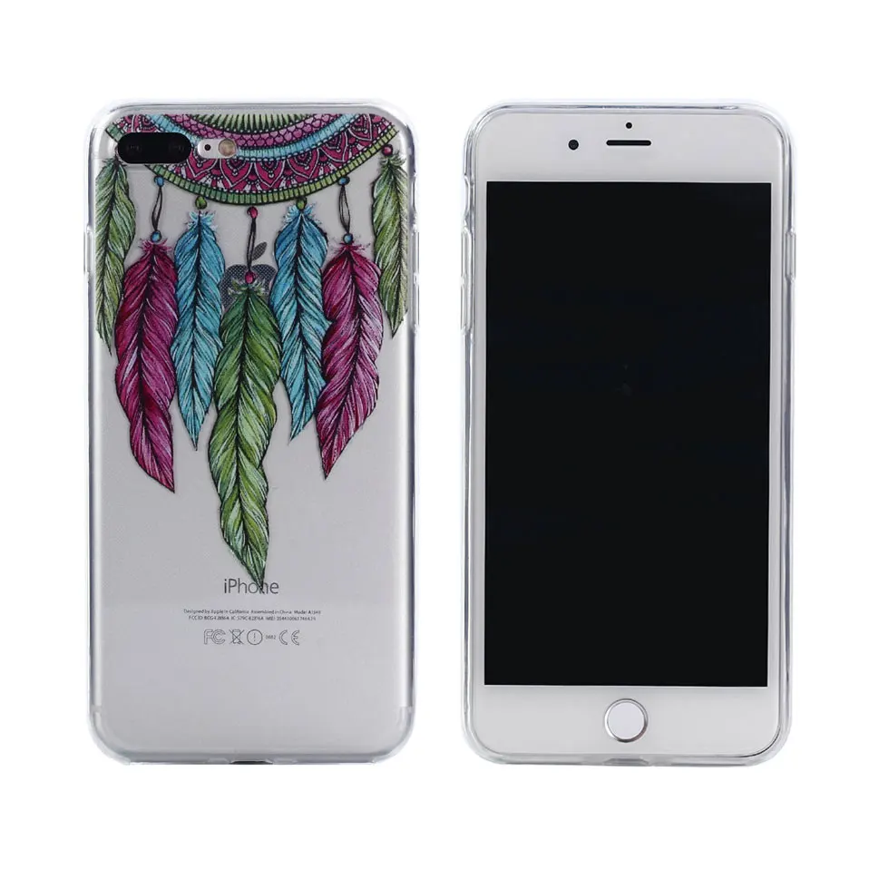 Silicone Case For iPhone 7 7Plus 6 6S 6Plus 5 5S SE Soft TPU Cover Flower Leaves Pattern Back 8Plus X |