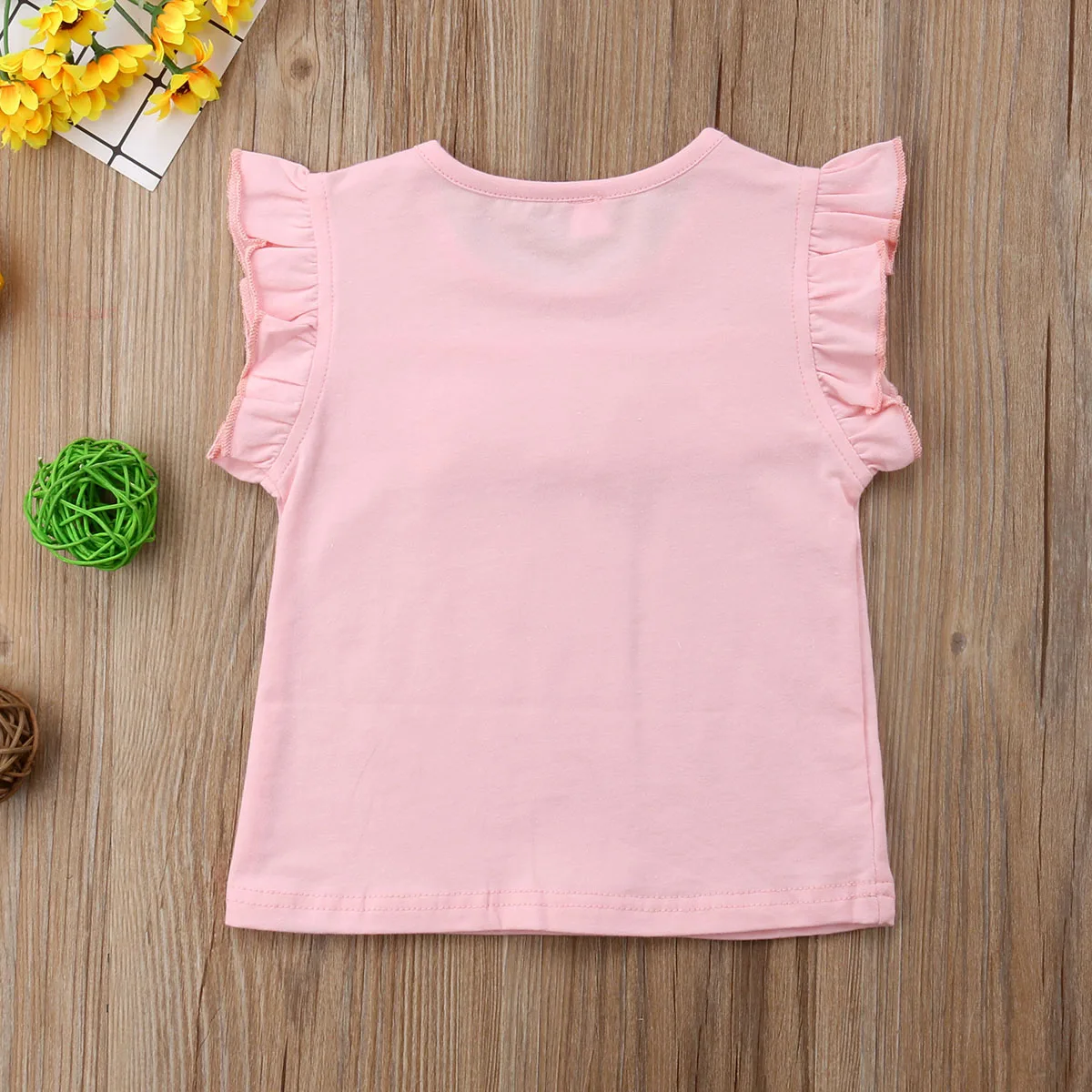 Футболка для маленьких девочек летняя хлопковая Повседневная футболка розового