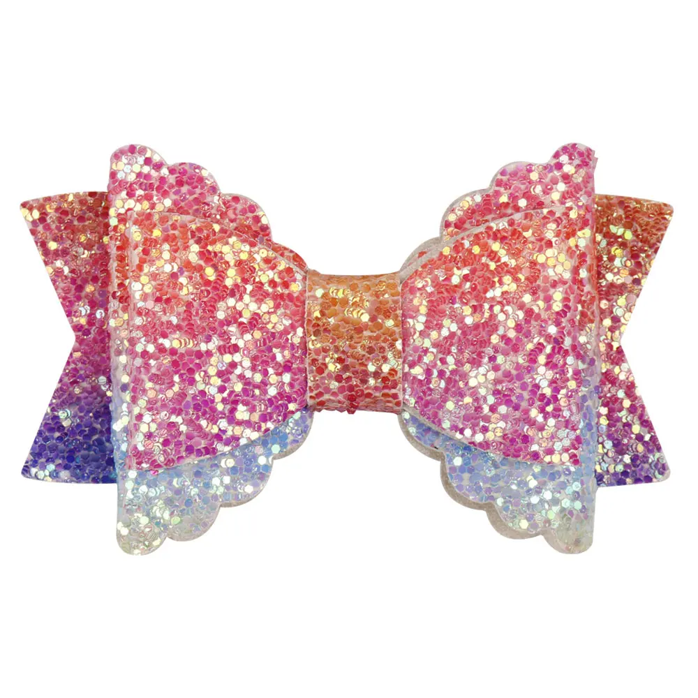 

3 Inch Glitter Mini Rainbow Hairgrips Chunky Flower Hair Clips Boutique Handmade Hairbow DIY Supplies Girls Hair Accessories