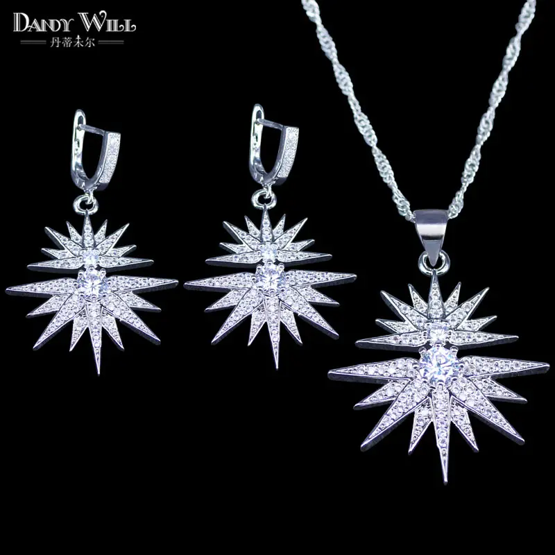 Серьги подвески серебряного цвета с подвеской в вечерние звезд|colorful jewelry sets|jewelry